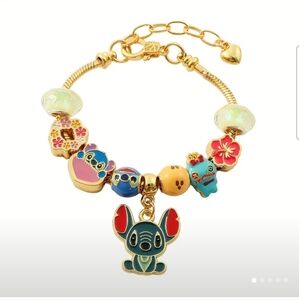 Gold Charm Bracelet with Colorful Charms